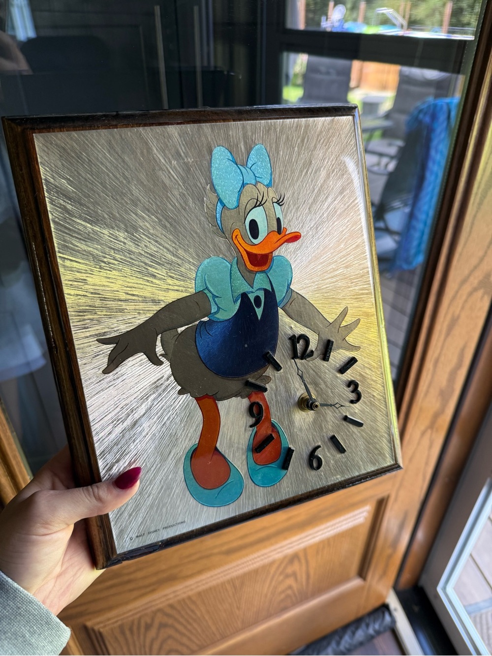Disney Daisy Duck Metal Wall Clock Art - Light Blue, Teal, Orange